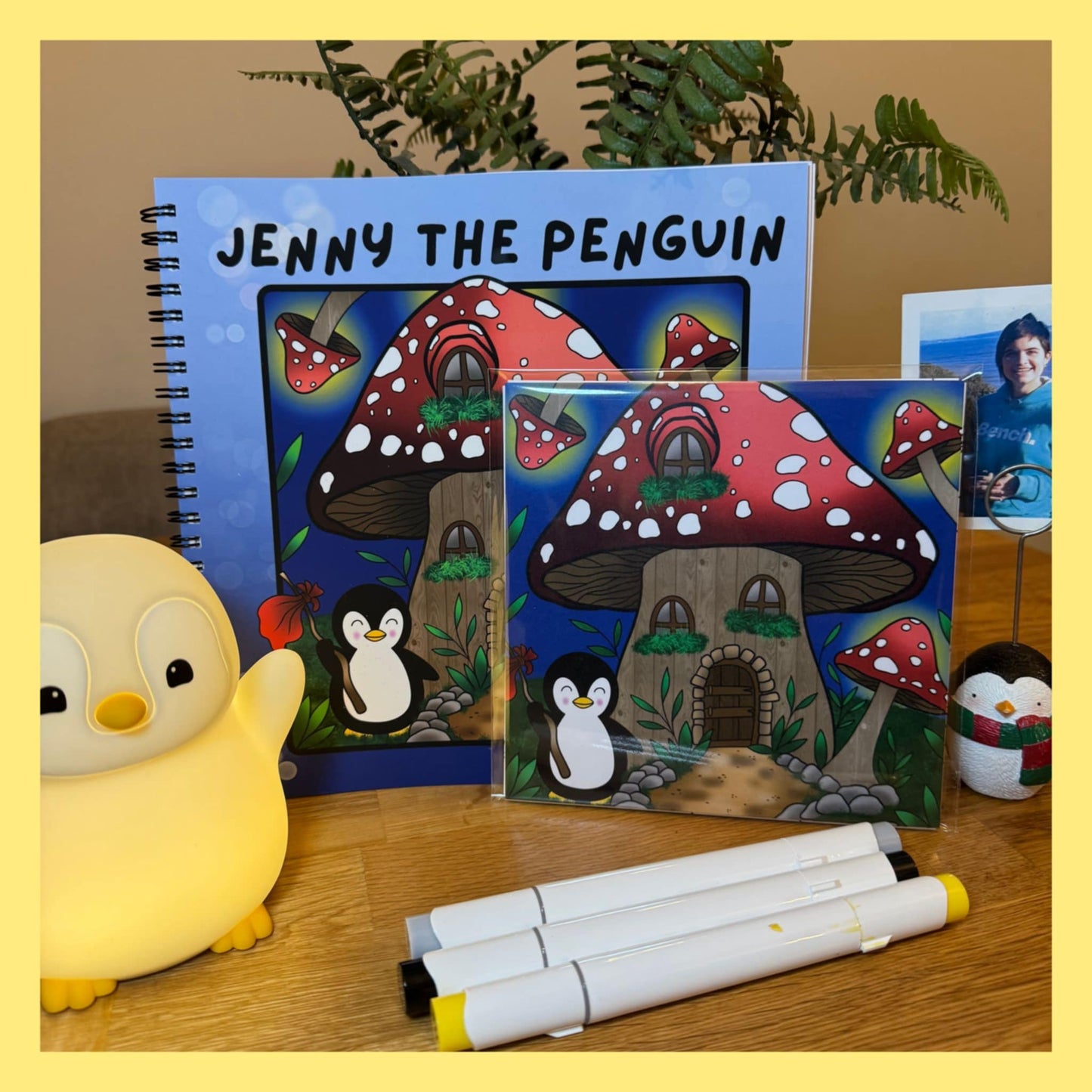 Jenny the Penguin: Fun & Imagination Colouring Book & Mini Postcard Print Set