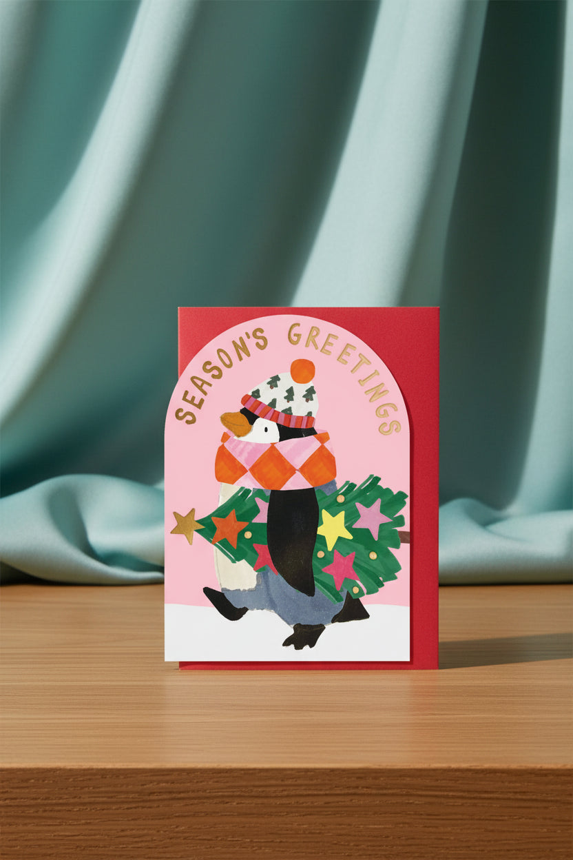 Penguin With Christmas Tree
