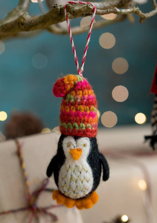 Felt Penguin in Woolly Hat