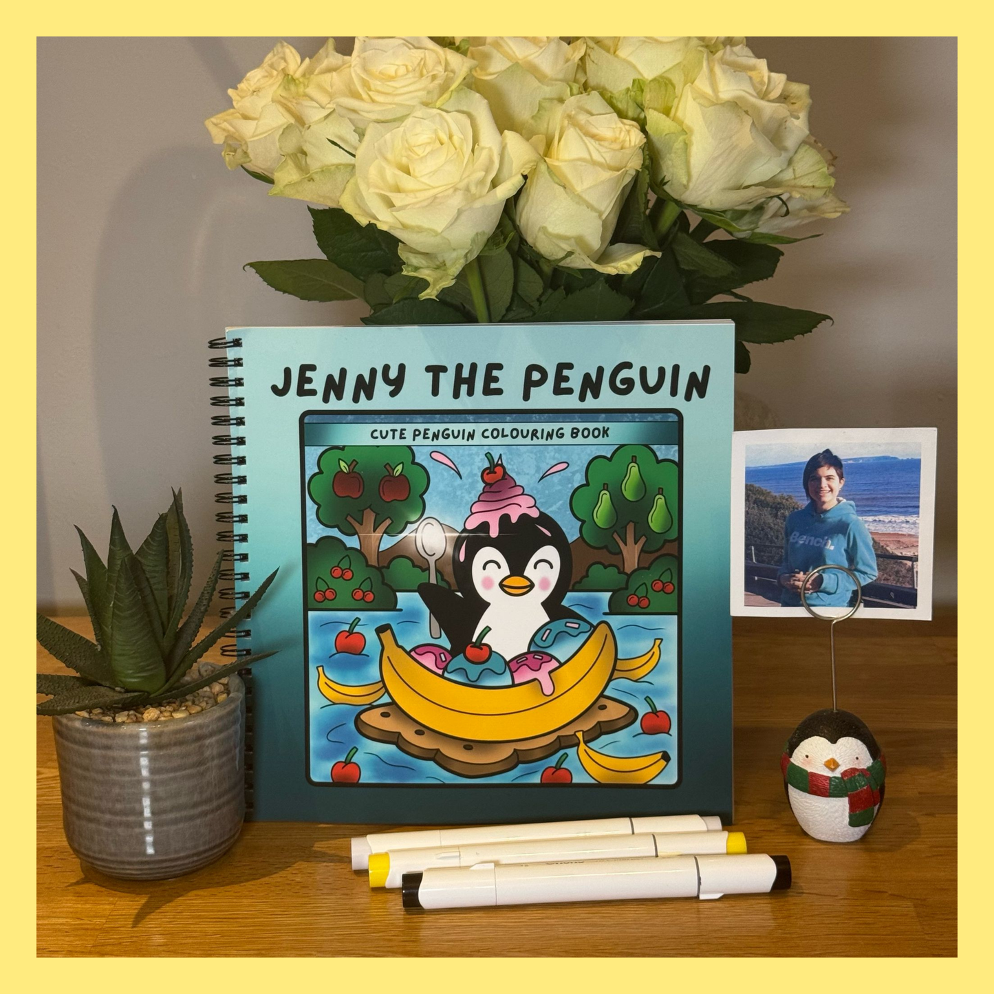 Jenny the Penguin: Colouring Book & Mini Postcard Print Bundle