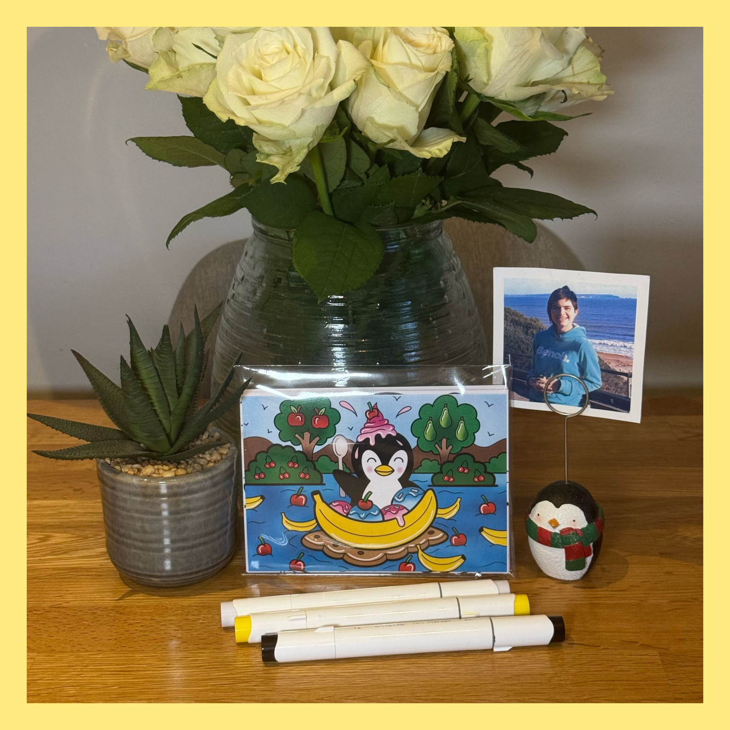 Jenny the Penguin: Colouring Book & Mini Postcard Print Bundle