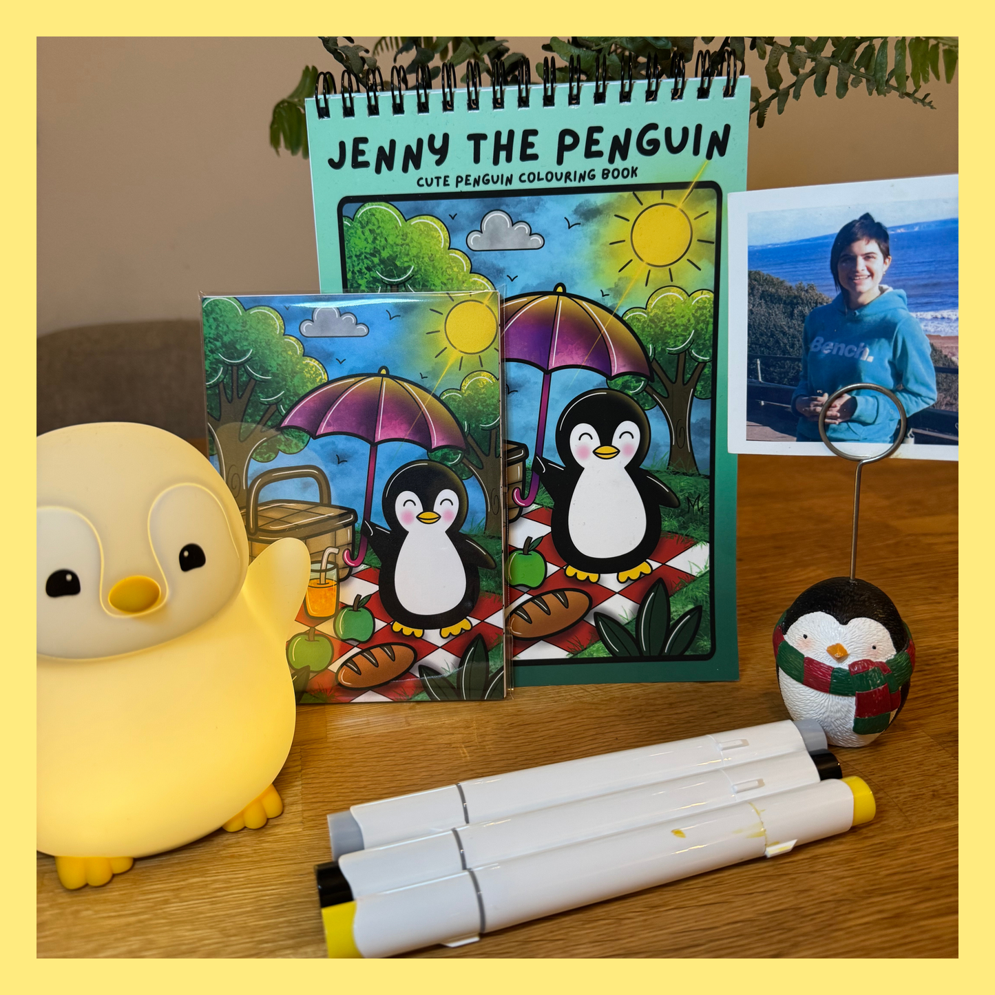 Jenny the Penguin: Colouring Book of Seasons & Mini Postcard Print Set