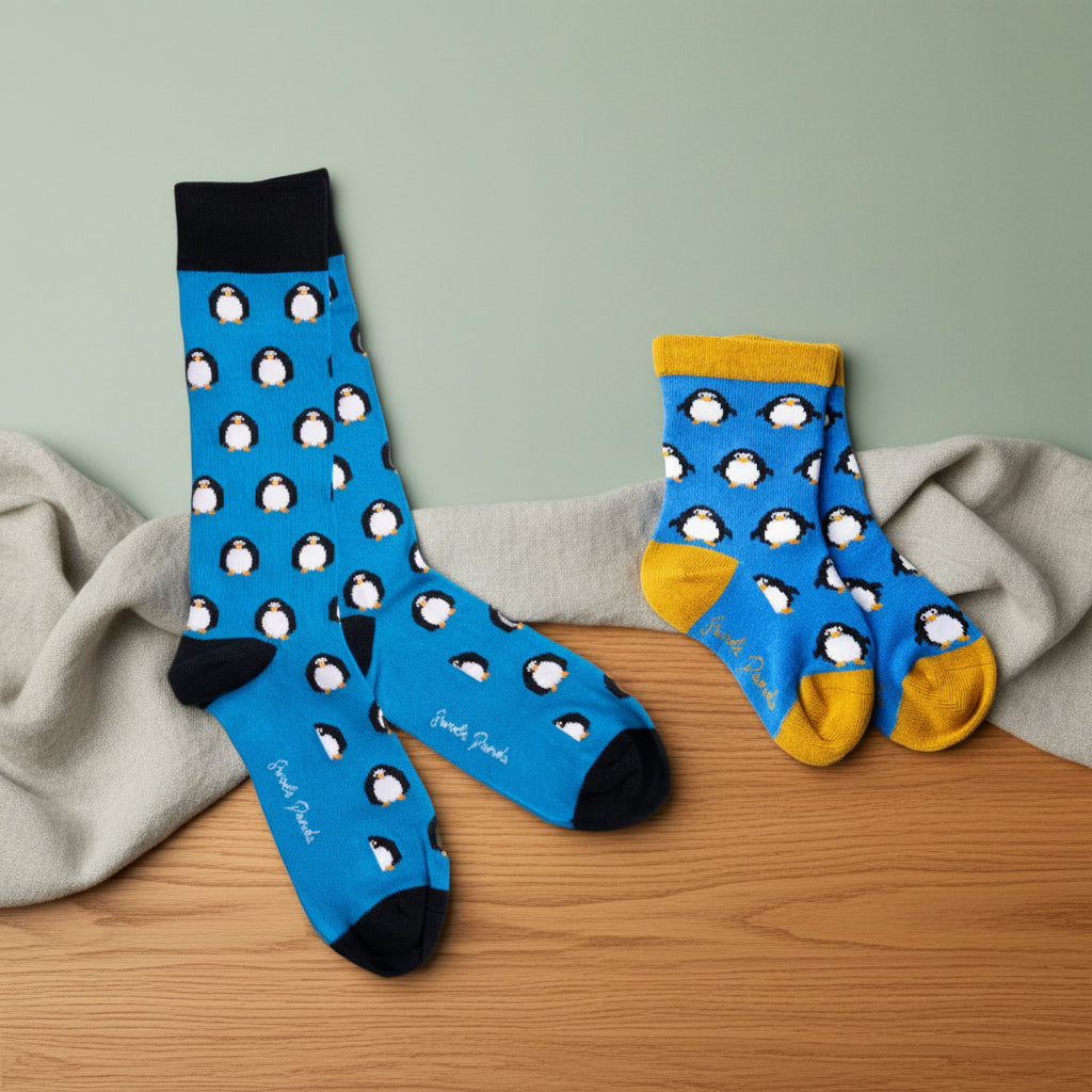 Penguin Matching Bamboo Socks (Adult & Child)