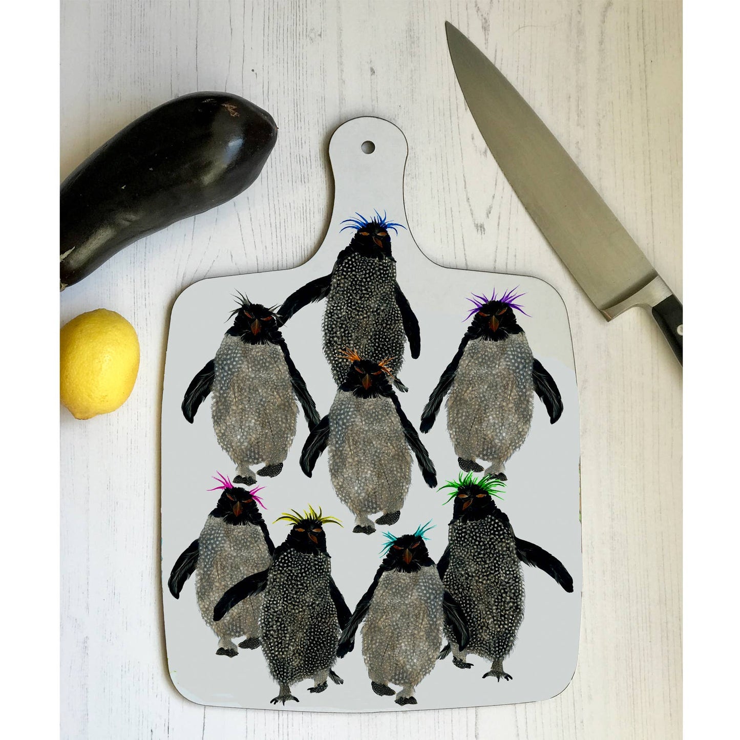 Large Penguin & Rockhopper Chopping Board