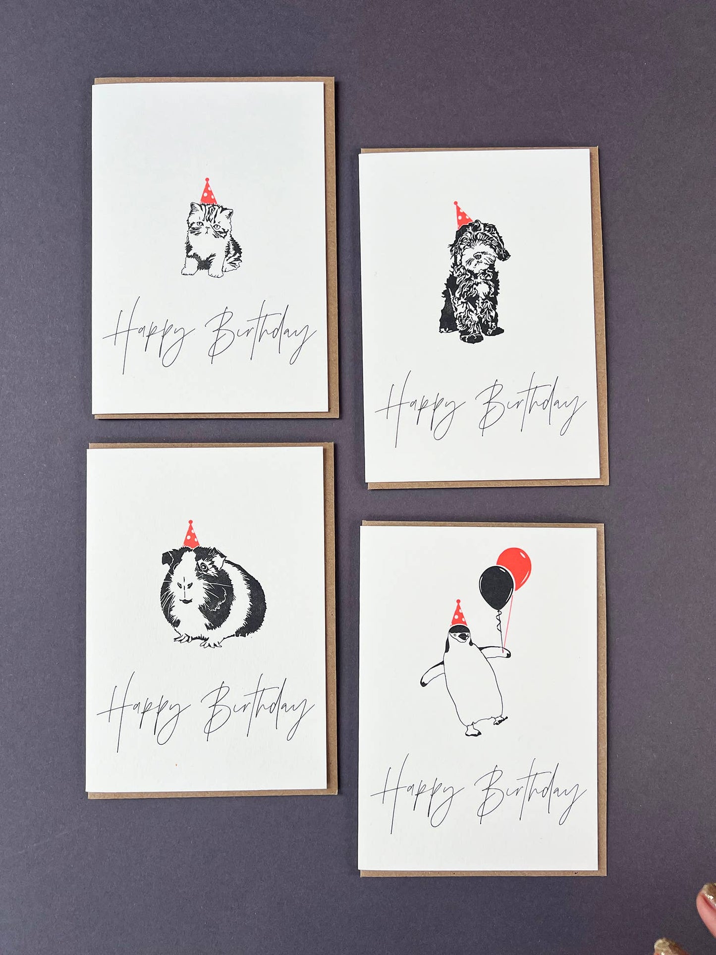 Birthday Penguin Letterpress Card