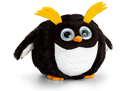10cm Adoraball Penguin Black with Yellow Brows