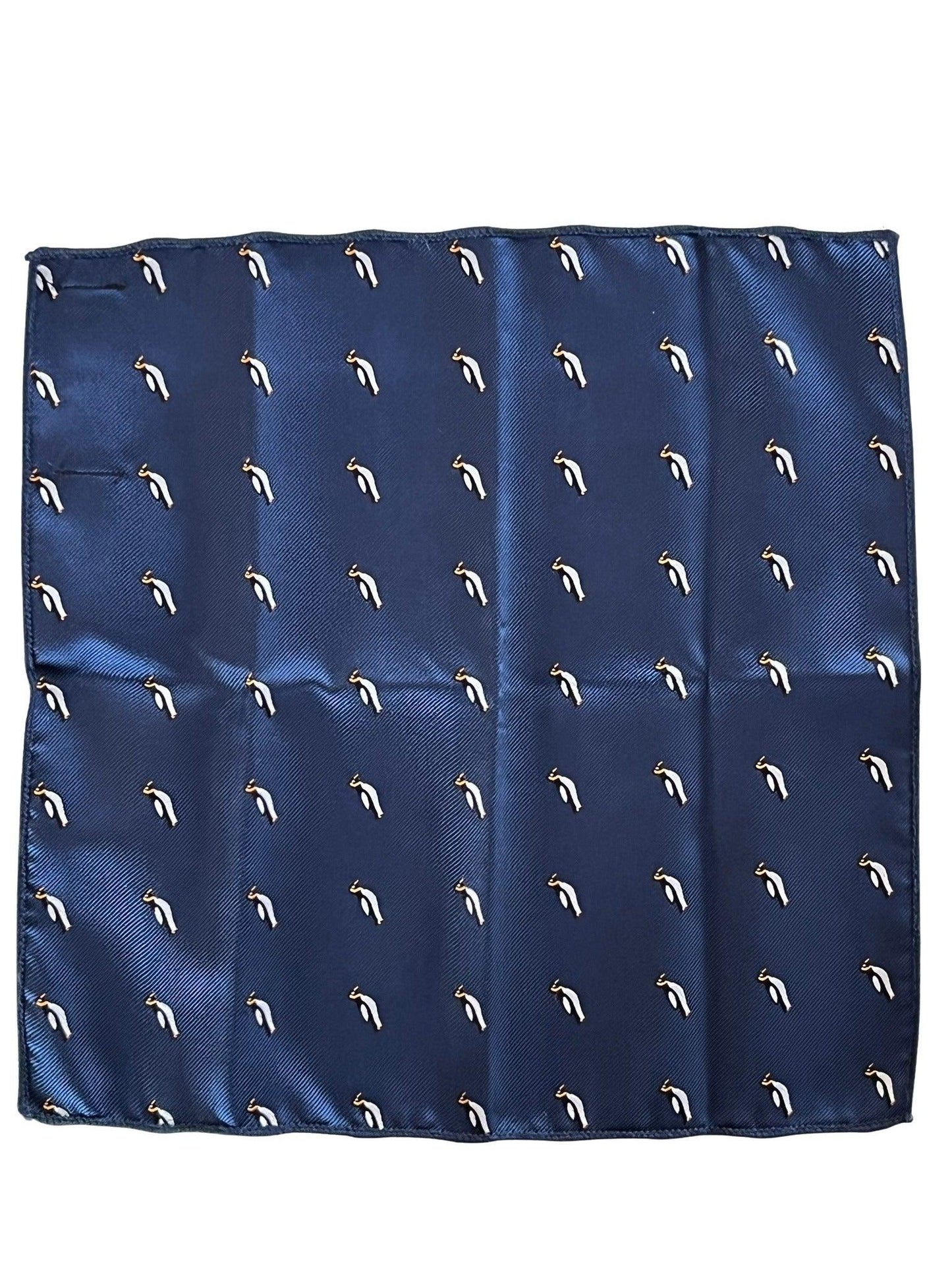 Midnight Navy Penguin Pocket Square