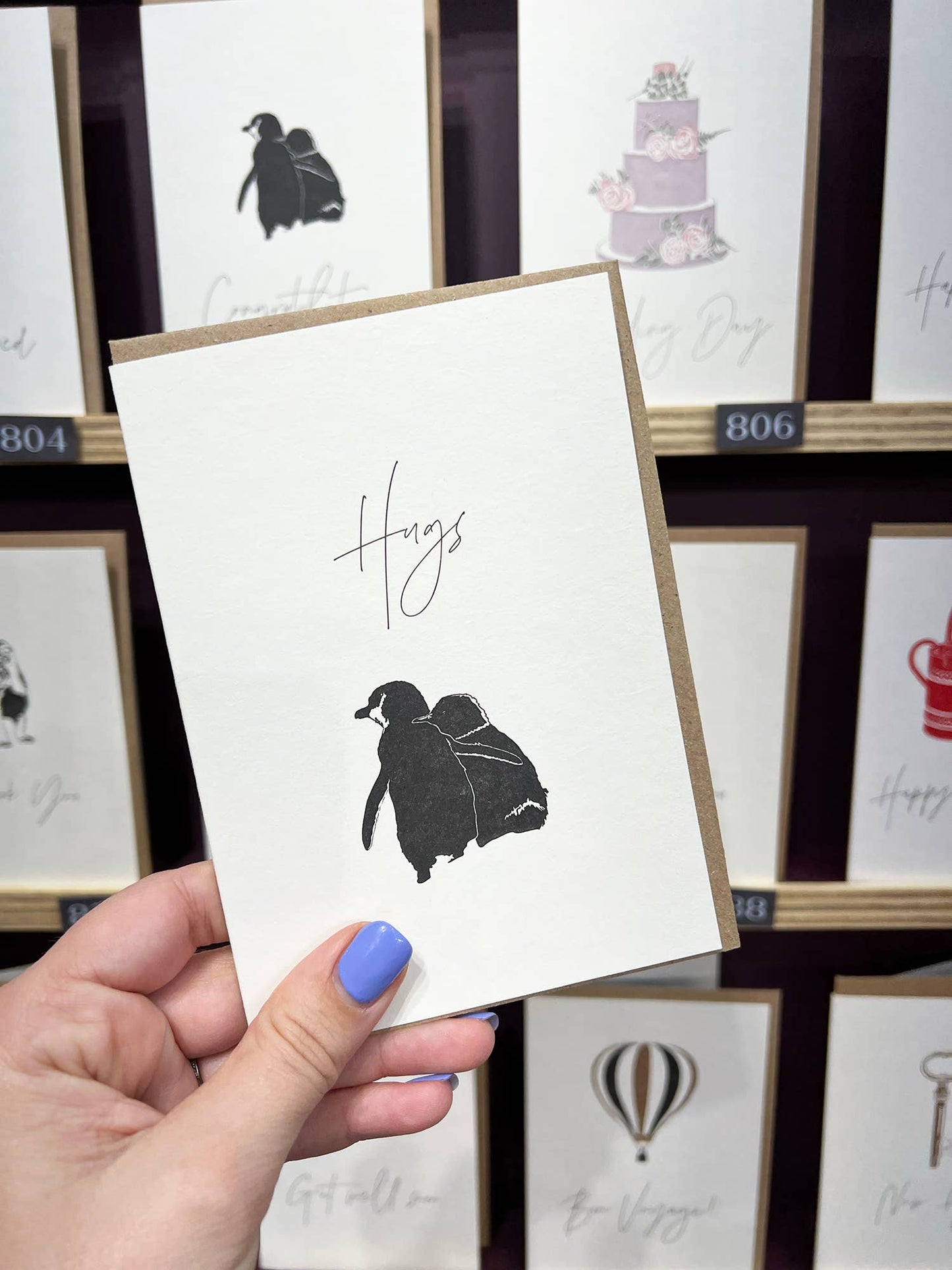 Penguin Hugs Letterpress Card | Sympathy Card | Love Card