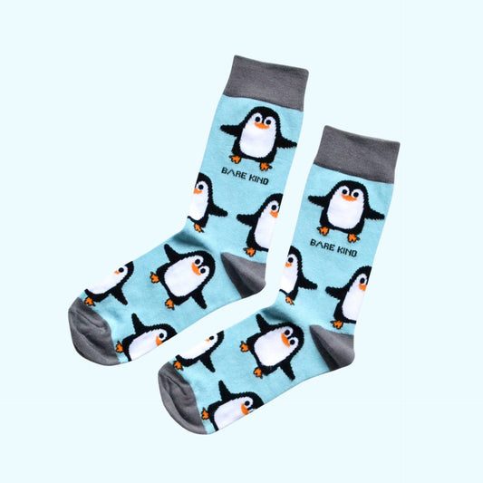 Penguin Socks | Bamboo Socks | Aqua Socks: Penguins / Single Pair / UK Adult 7-11