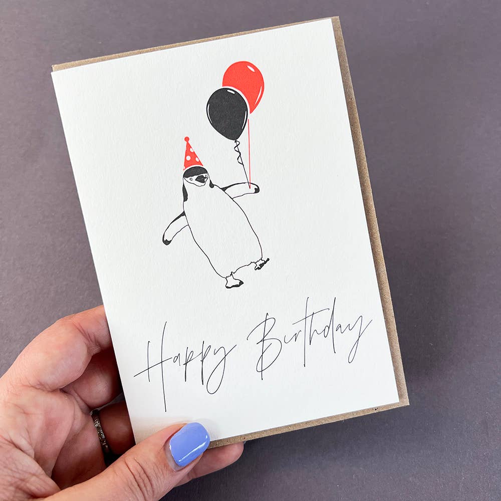 Christmas Penguin Letterpress Card | Christmas Card