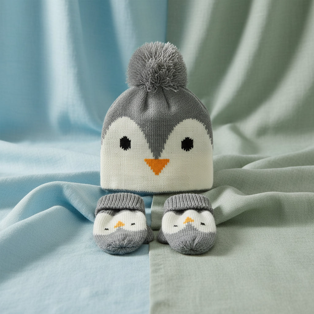 Penguin Hat and Mittens: 0-12 months
