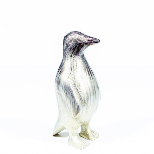Brushed Silver Penguin Large 12 cm