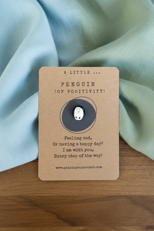 Handmade Anxiety Relief Pocket Penguin Rock