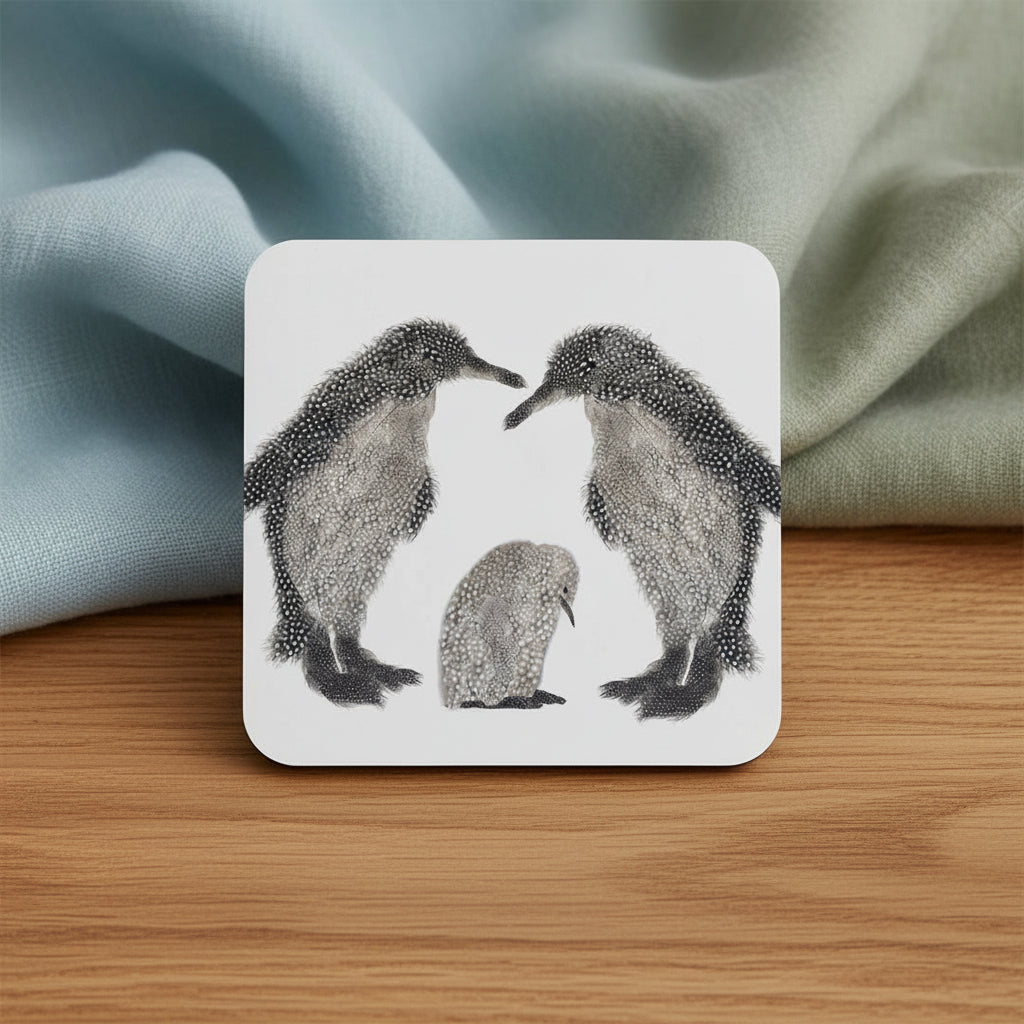 Square Penguin Family Coaster