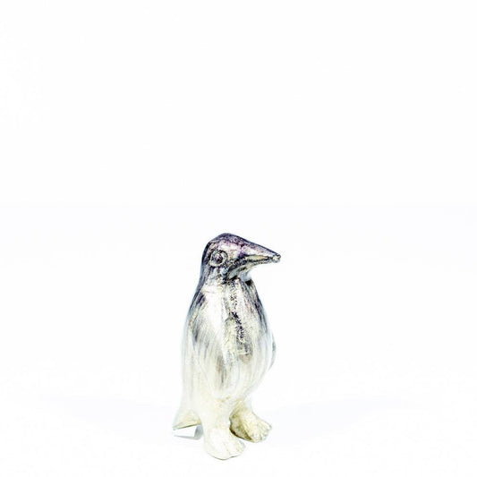 Brushed Silver Penguin Small 8 cm