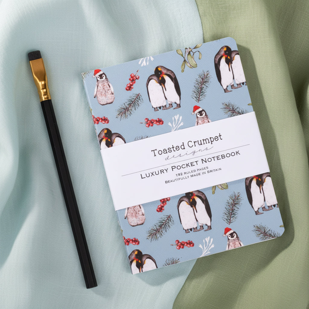 Christmas Penguins A6 Lined Pocket Notebook