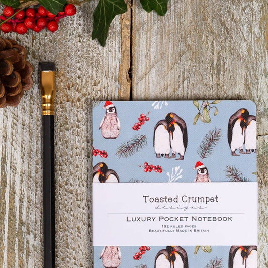 Christmas Penguins A6 Lined Pocket Notebook