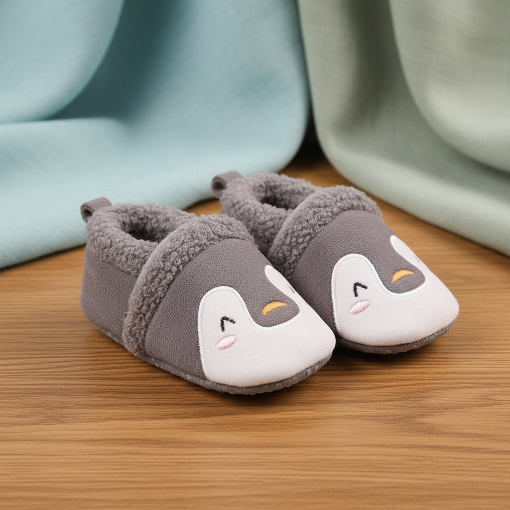 Penguin Slippers: 6-12 months
