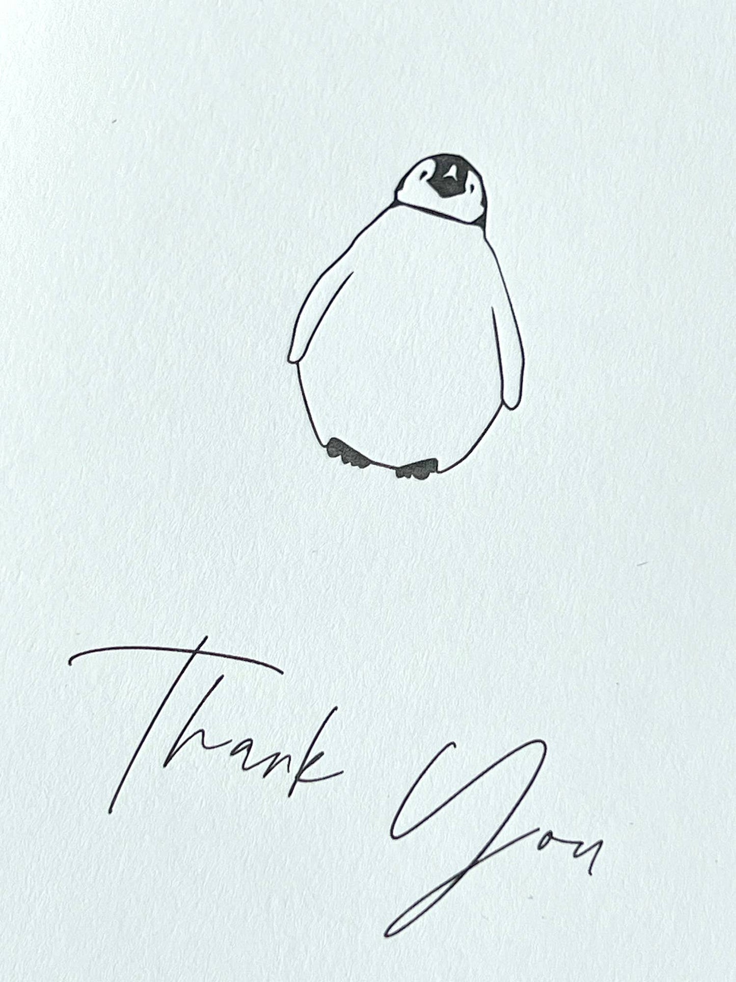 Thank You Penguin Letterpress Card |Thank you Card