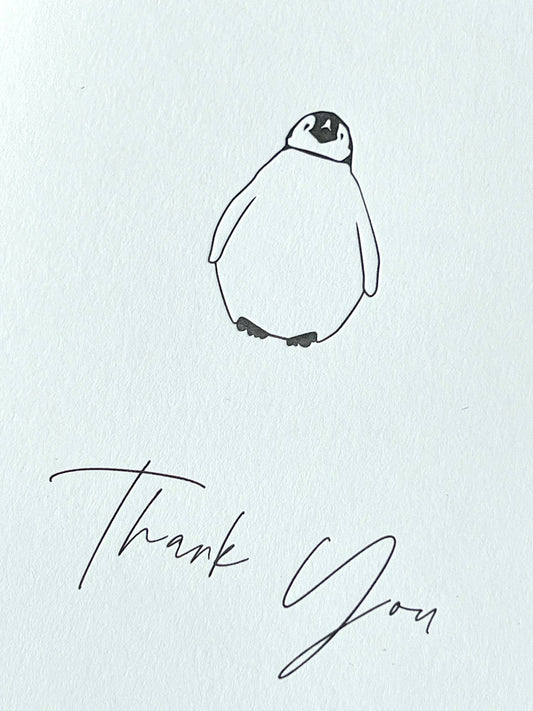 Thank You Penguin Letterpress Card |Thank you Card
