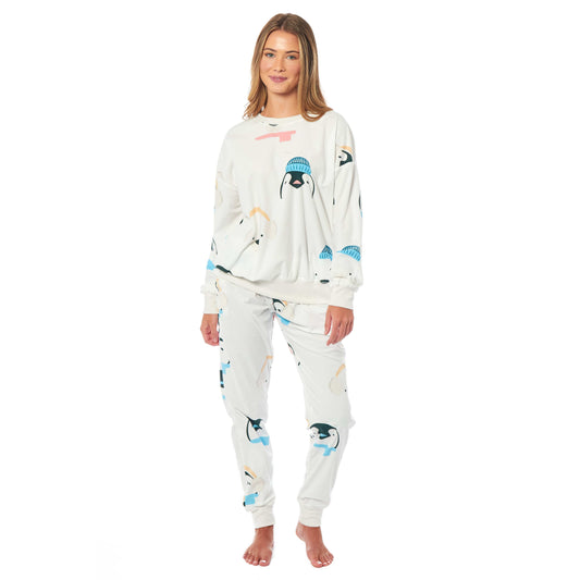 Women's Penguins & Polar Bears Soft Fleece Pyjama Set